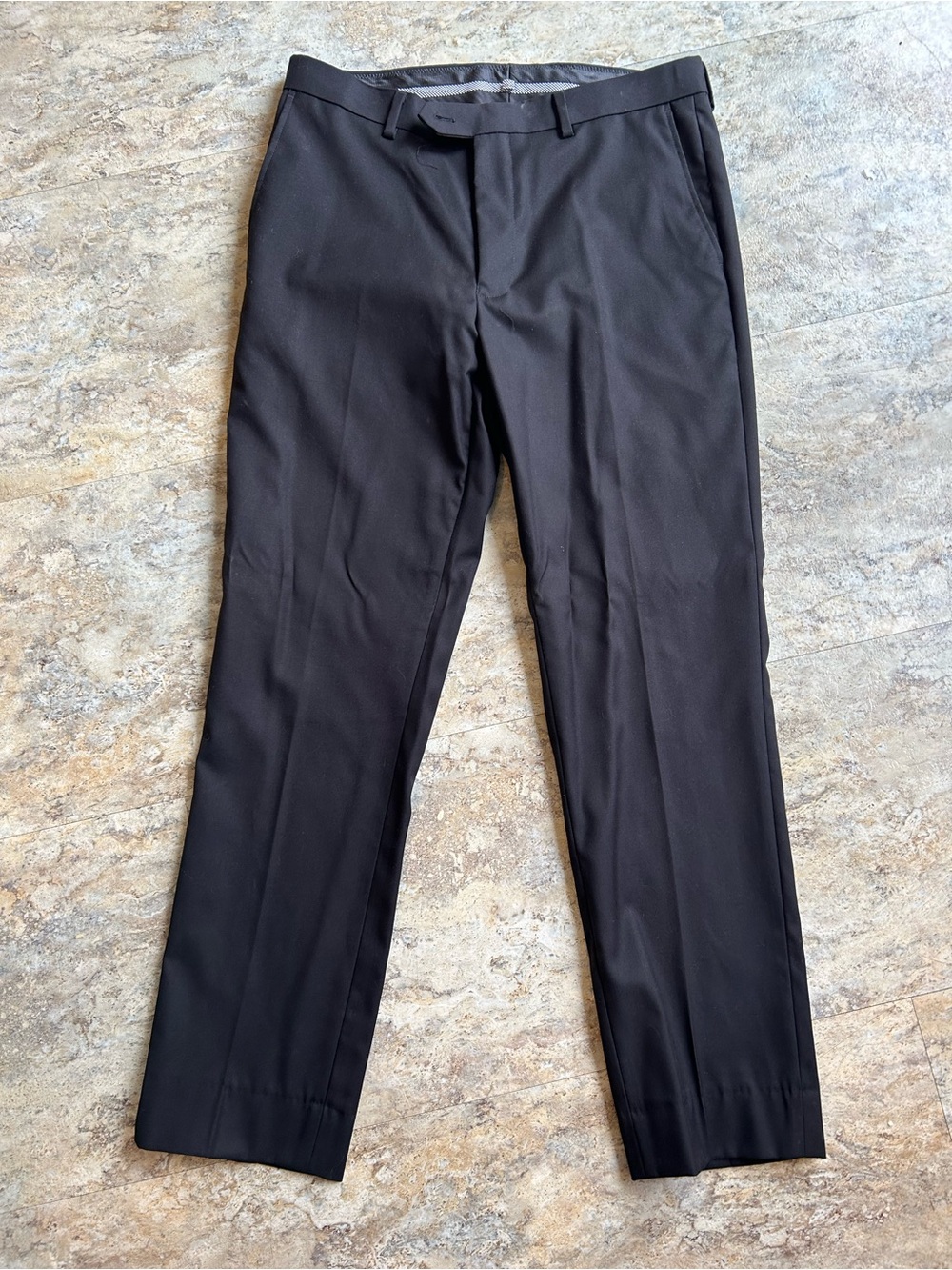 Men's Black Dress Pants - Classic Flat Front
